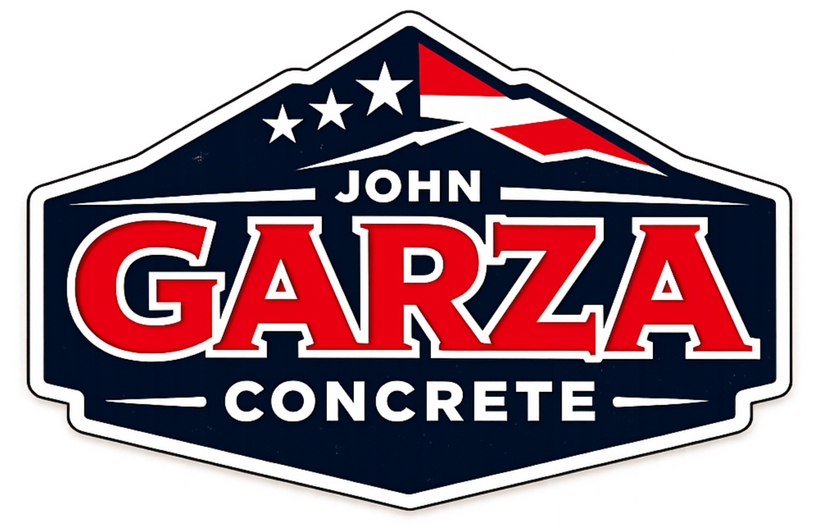 John Garza Concrete logo with red white and blue design representing Fort Collins concrete contractor