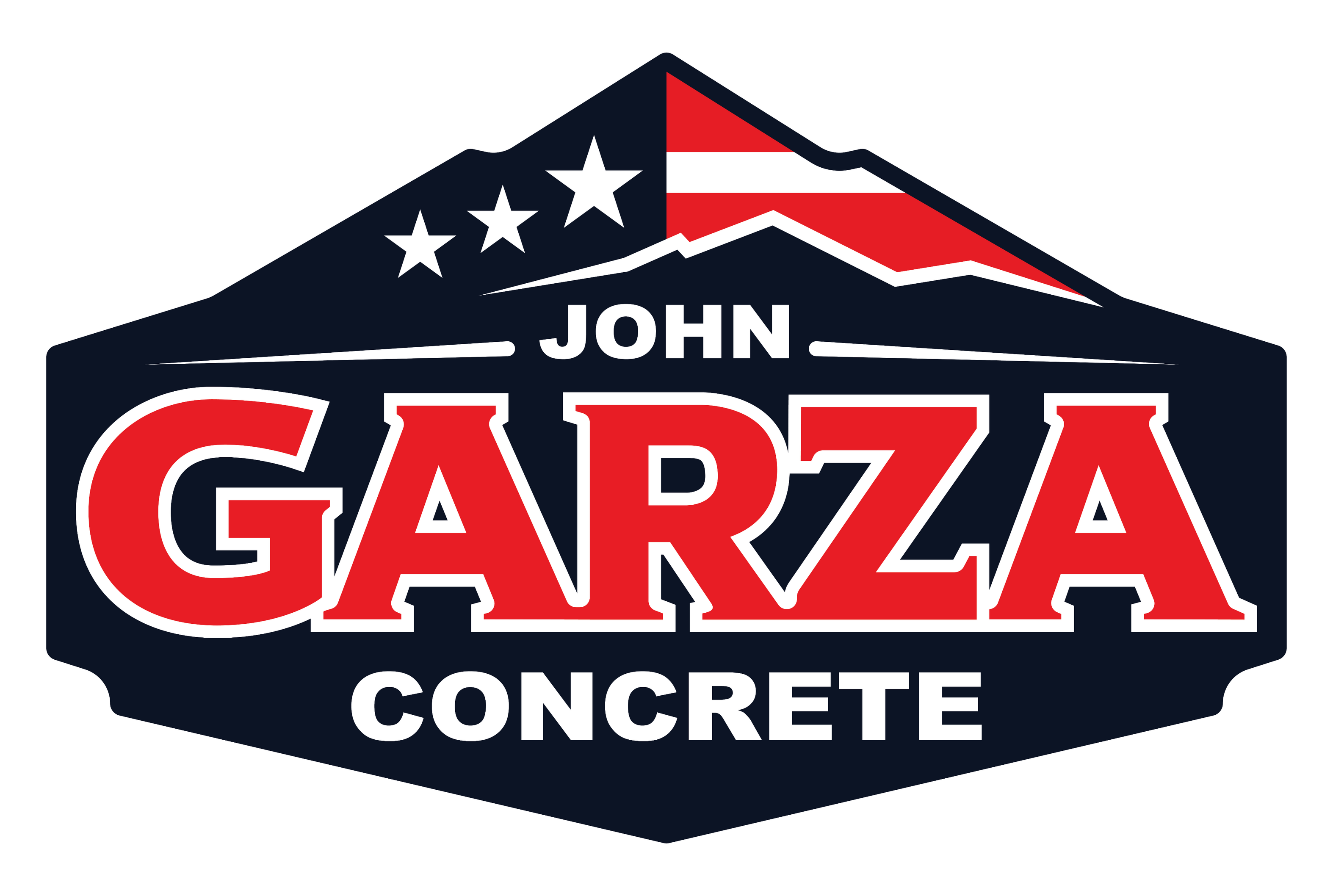 John Garza Concrete logo with red white and blue design representing Fort Collins concrete contractor