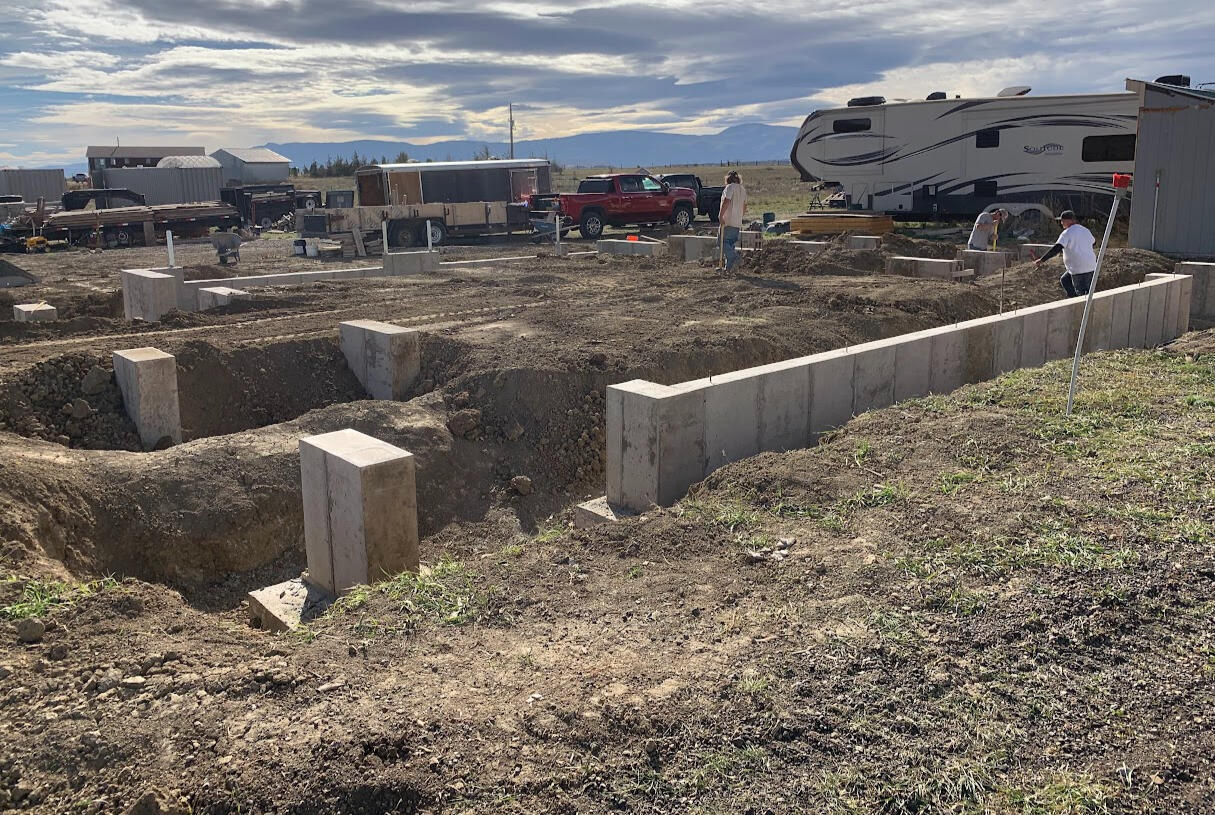 New poured structural walls for a barn style building in Wellington, Colorado.