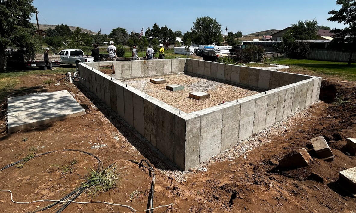 Small foundation built to support a log style home in Laporte, Colorado